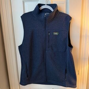 LL Bean Navy Sweater Fleece Vest | Large